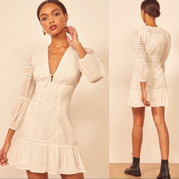 Reformation Dresses & Skirts - NWT Reformation White Ivory Cecille Eyelet Dress